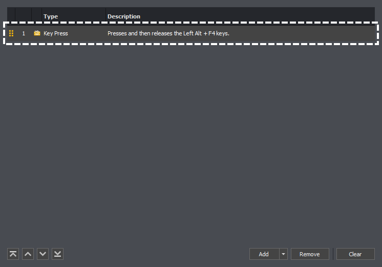 Showing how to select an action to be removed from an input command in InstructBot.