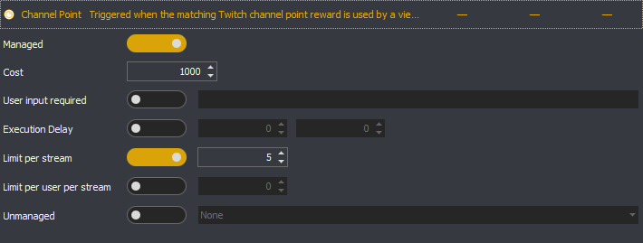 Example of a managed Channel Point trigger.